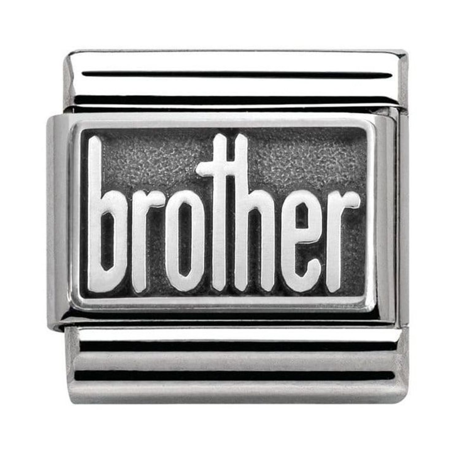 Nomination - Link 925 Silver 'Brat' 330102 32. Zawieszka z napisem brother wykonana została na bazie z najwyższej jakości stali szlachetnej. Zawieszka do Nomination Composable. Idealna zawieszka na prezent..jpg